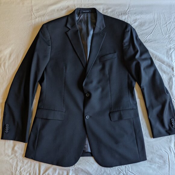 Awearness Kenneth Cole Slim Fit Black Suit 46 Extra-Long and Pants W36-38 L34 - Picture 3 of 16